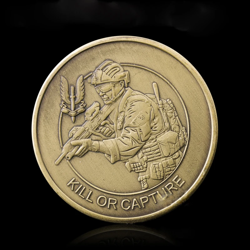 British Army SAS Sniper Bronze Commemorative Coin Who Dares Wins Special Air Service Military Challenge Collectibles Gifts | Дом и сад