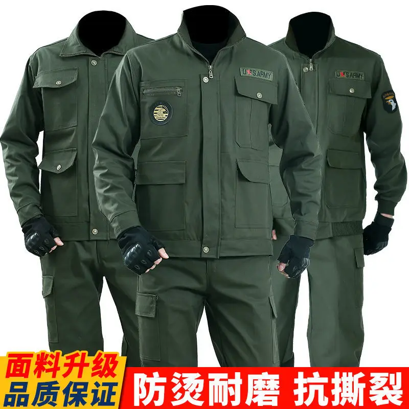 

Army green overalls fall men suit mechanics building unified military clothing wear labor insurance clothing soldiers