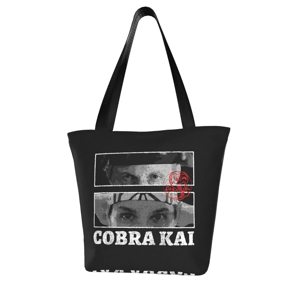 Cobra Kai Face Off Panels Shopping Bag Aesthetic Cloth Outdoor Handbag Female Fashion Bags