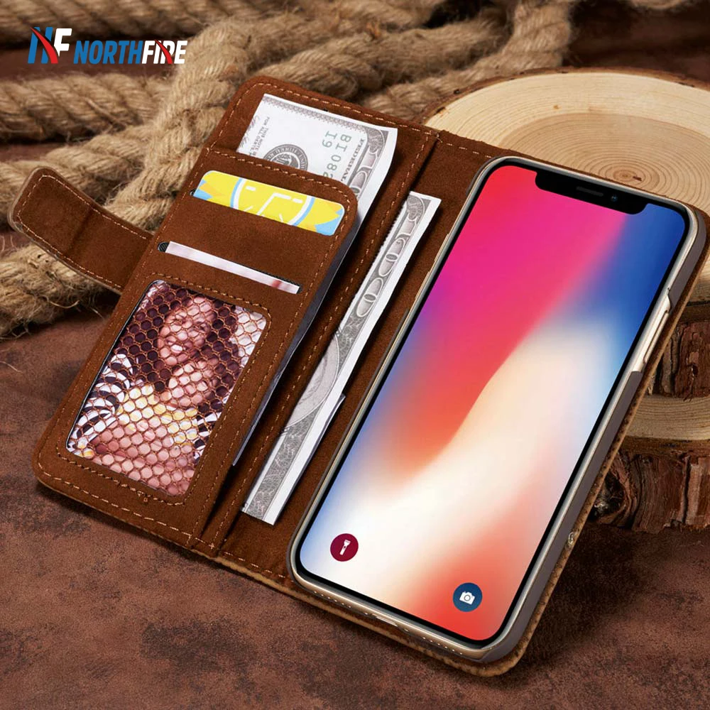 Чехол-бумажник из искусственной кожи с отверстиями для карт Samsung S8/S9/S10 Plus S10E Note 8 9