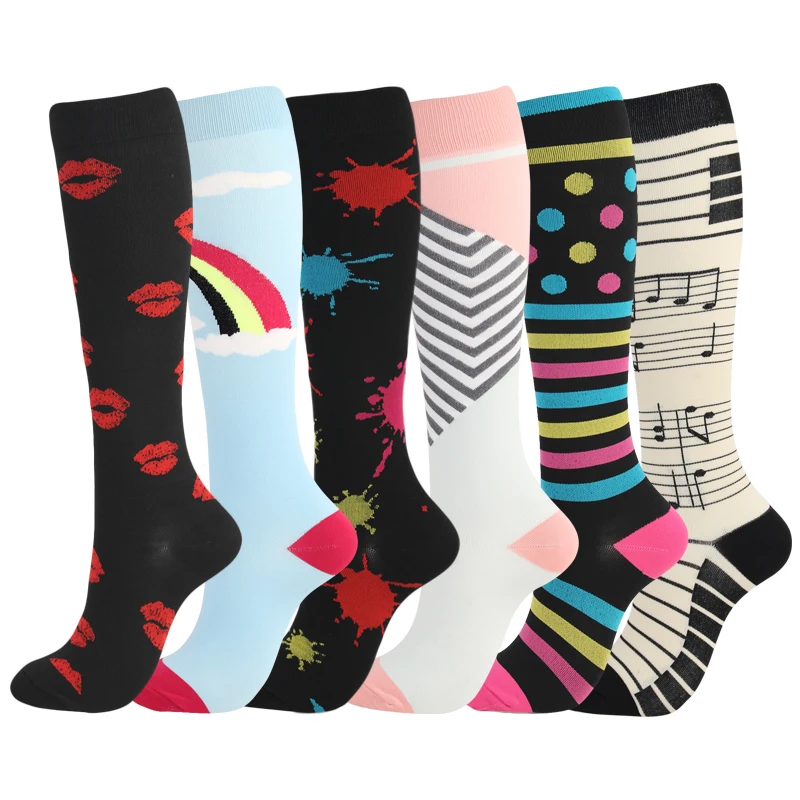

Compression Stockings Women Men Funny Socks for Edema Diabetes Varicose Veins Running Marathon Running Sports Compression Socks