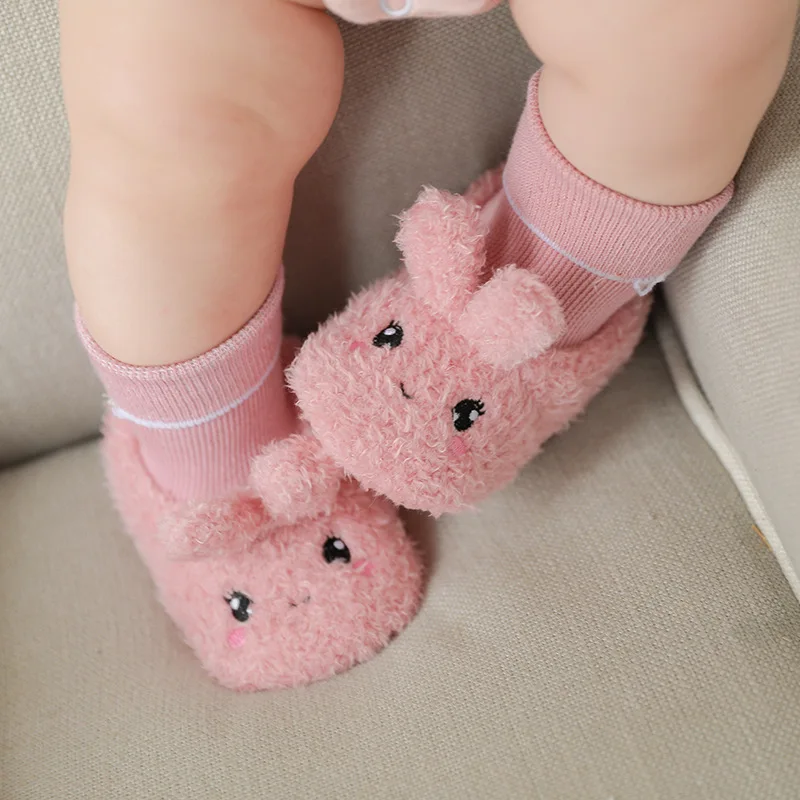 

Baby Socks Shoes Cartoon Girls Boy Anti-Slip Floor Sock For Newborn Autumn Winter Leg Warmers Toddler Thick Socks Soft