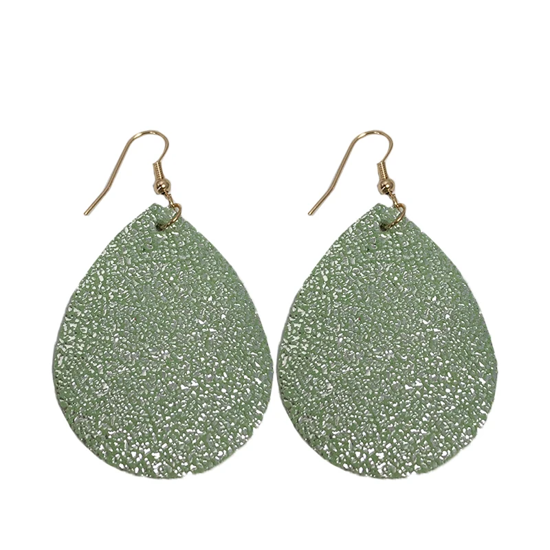 Модные блестящие серьги M & G из натуральной кожи кожаные Подвесные в форме капли