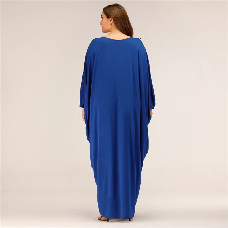 Muslim Fashion Islamic Turkish Dubai Women Abaya Tassel Elegant Blue Dress Loose Plus Size Long Sleeve Traditional Clothing от AliExpress WW