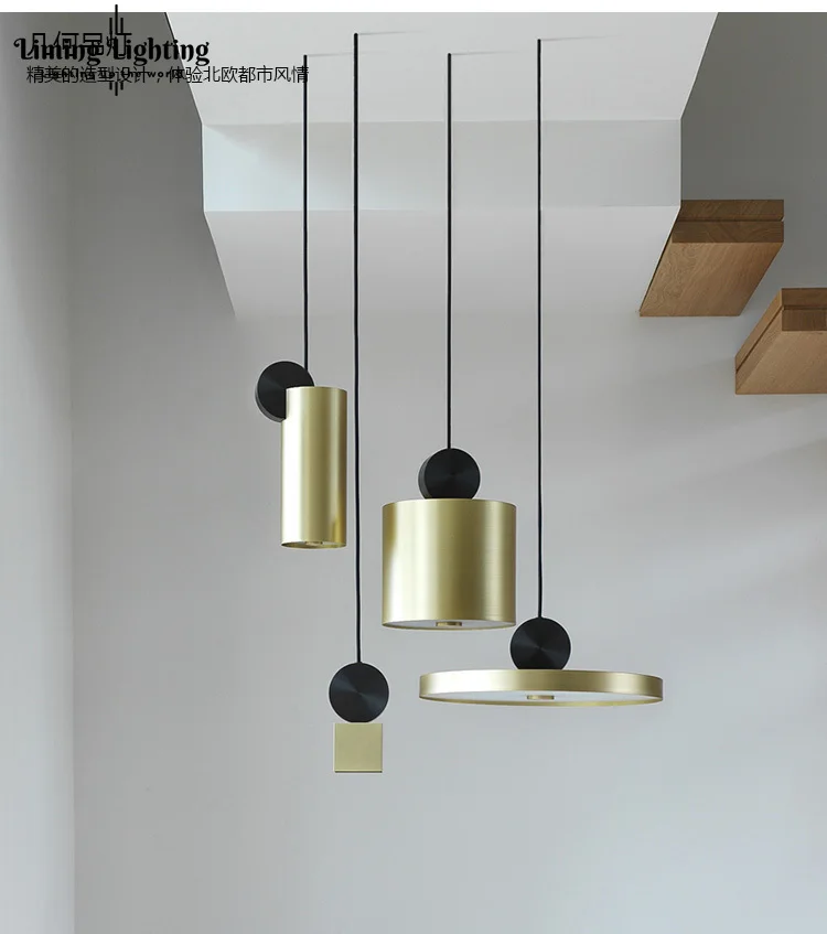 Postmodern Creative Nordic gold Living Room Corridor Restaurant Designer LED Pendant Lamps Bar Cafe Model Room Pendant Lights