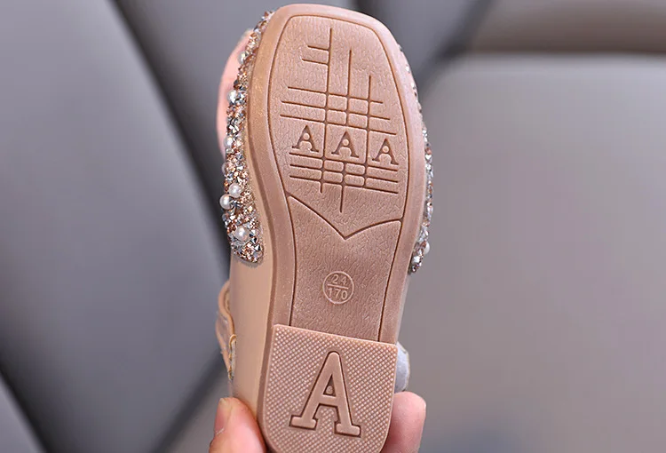 

Spring Autumn New Children Girls' Flats Pearl Crystal Shoes Bow Princess Shoes PU Leather Solid Color Girls Casual Shoes
