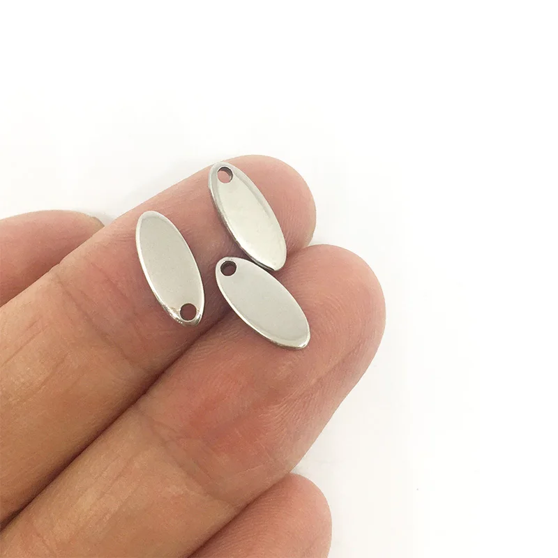 5x12mm Oval Steel 20 шт круглые золотые/розовое золото нержавеющая сталь штамповка незаполненные бирки на ошейник для собак подвески 6 мм/8 мм/10 мм DIY браслет Шарм Ювелирные изделия Поиск - Окраска металла: 5x12mm Oval Steel