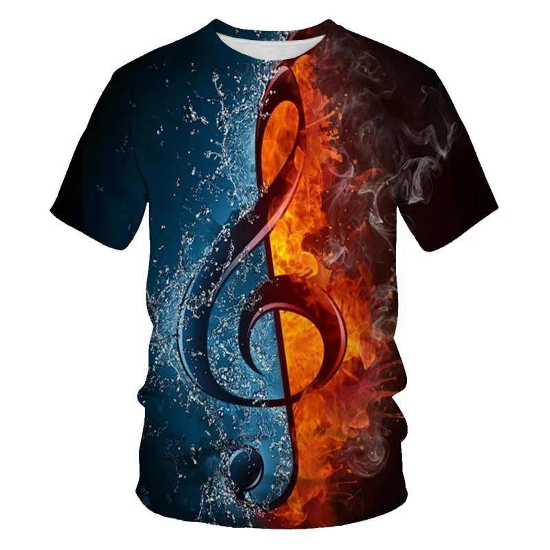 

Guitar T-shirt 2021 Summer Super Fire 3D Printing Graphic T-shirt Short Sleeve O-Neck Men's T-shirt Fashion Kpop T-shirt