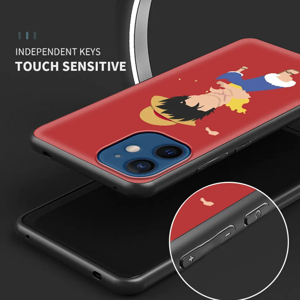 Чехол для Телефона iphone 12 pro max 11 8 7 6 s XR Plus минималистичный аниме Asce Franky черный