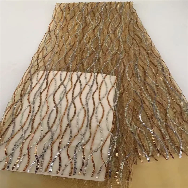 Два цвета 2020 Золото новый дизайн африканская кружевная ткань оптом французская