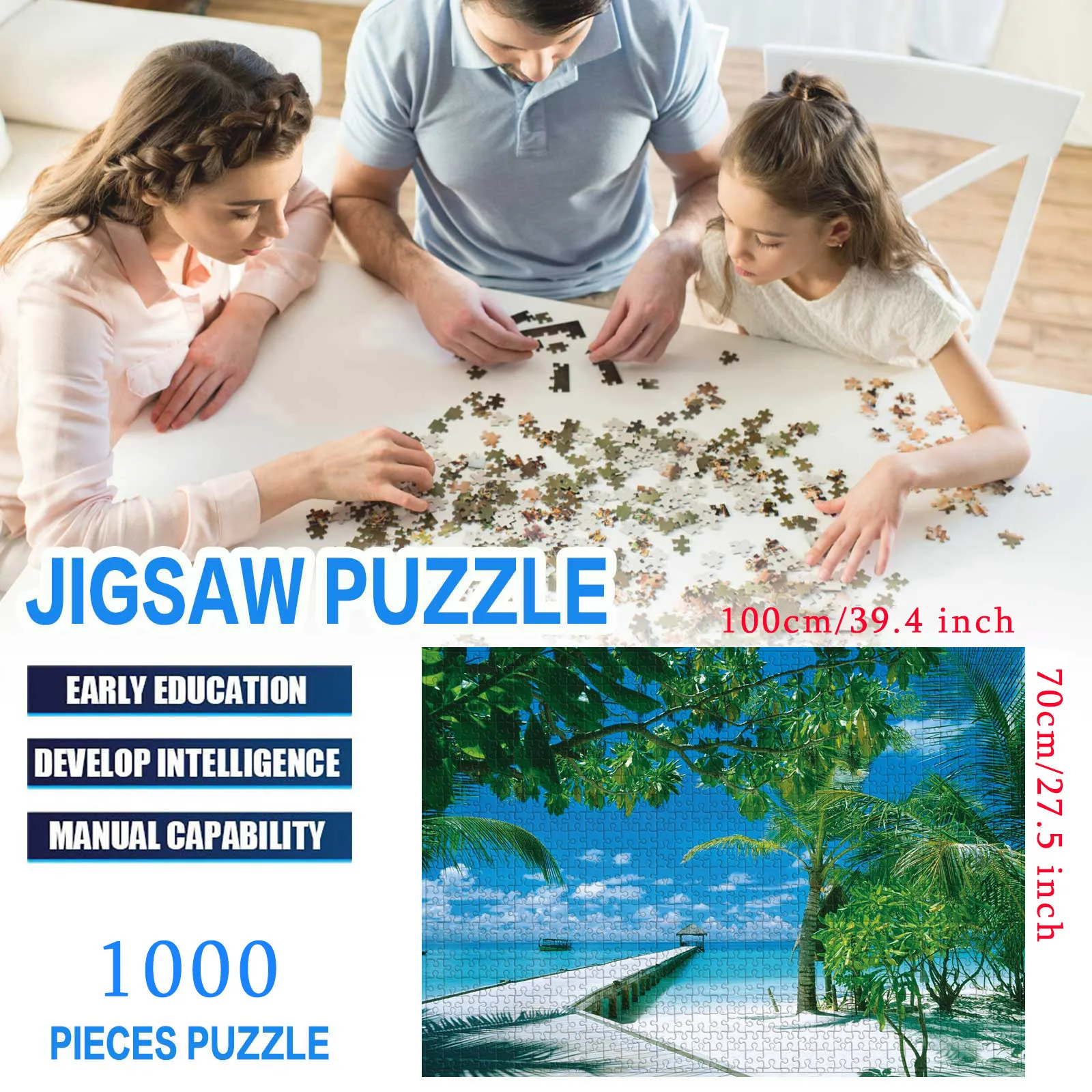 

HIINST 1000pcs Maldives Scenery Picture Jigsaw puzzle Toys Kids educational Toys Adults Building Block Game 2021