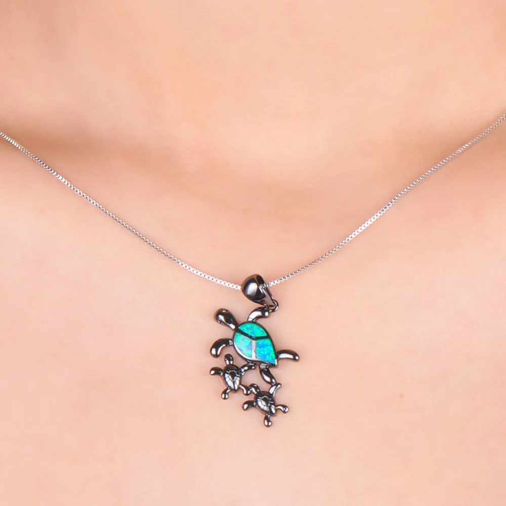 Женское ожерелье с кулоном в виде черепахи серебряного цвета | Украшения и