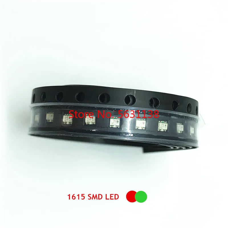 

100PCS 1615 SMD LED bicolor ( red + true green) double color LEDs 0603 1.6*1.5mm 1.8-2.0v 20mA cree led COB chip led Light Beads
