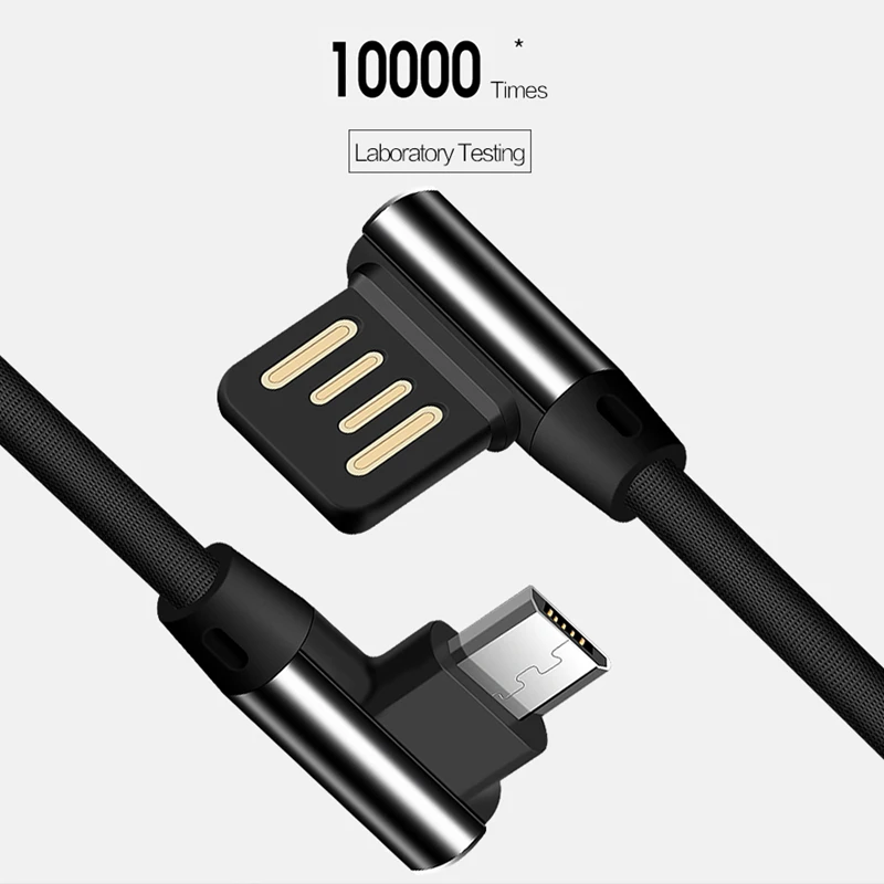 1M 2M 3M 90 градусов зарядки Micro USB кабель 3.0A для samsung Galaxy HUAWEI Honor Xiaomi RedMi планшет кабели