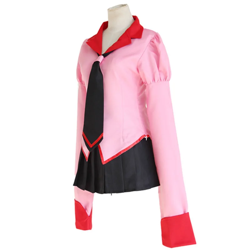 Аниме Owarimonogatari Oshino Ougi Косплей Костюм Девочка Розовая Униформа Хэллоуин вечернее