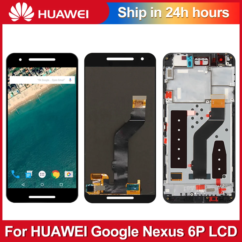 

100% протестированный оригинальный для Huawei Google Nexus 6P LCD Google 6P ЖК-дисплей Google 6P ЖК-экран сенсорный дигитайзер в сборе