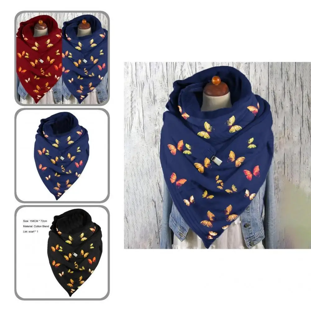 

Graceful Casual Lightweight Thickened Scarf Female Women Shawl Triangle for Daily Wear