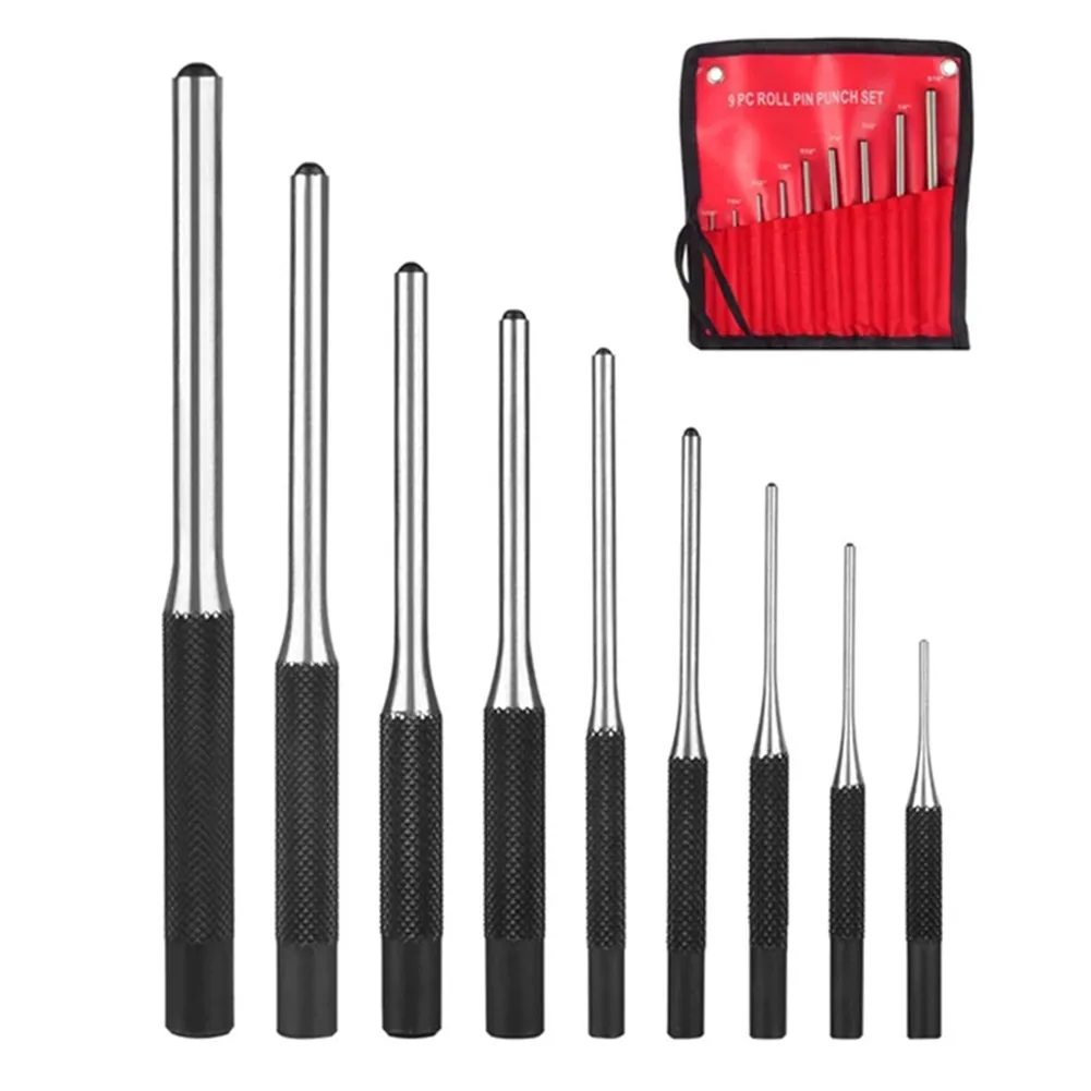 

9Pcs Roll Pin Punch Set Tactical Hollow End Starter Roll Pins Spring Punch Tools Kit Steel Gun Bolt Catch Pin Punch Tool Kits