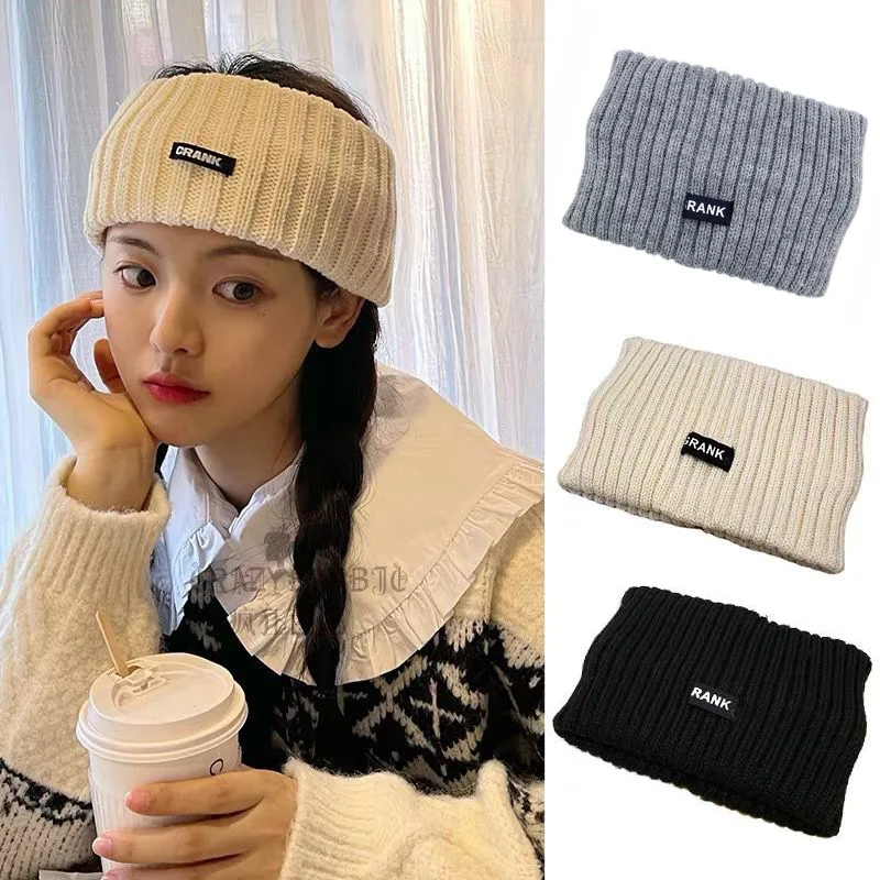

Knitted Hair Band Winter Keep Warm Headband Cloth Label Wool Hair Accessories Warm Wide Brimmed Hair Band Hair Bands for Women