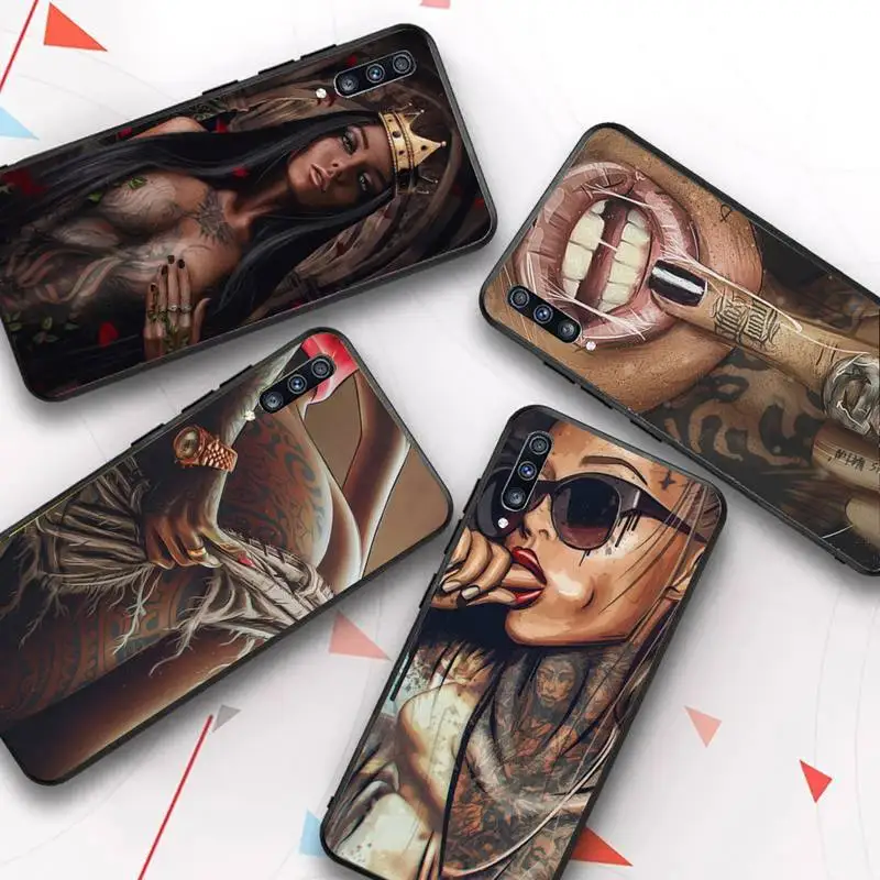 

Sexy Sleeve Tattoo Girl Phone Case for Samsung Galaxy A51 30s a71 Soft Silicone Cover for A21s A70 10 A30 Capa