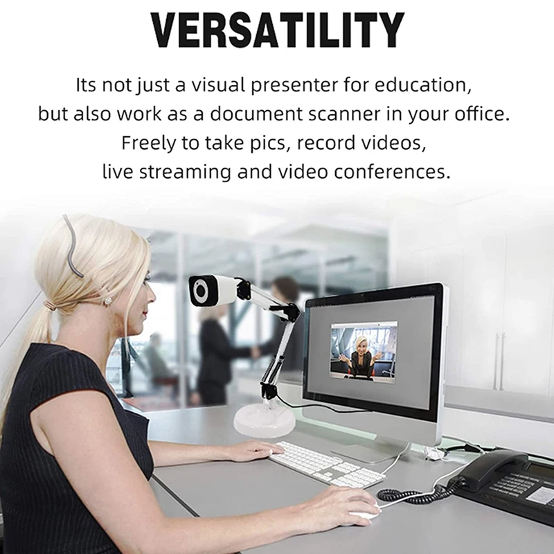 8MP Document Camera Tiny LED Supplemental Light and Auto-Focus Excellent for Web Conferencing Distance Education Remote | Электроника