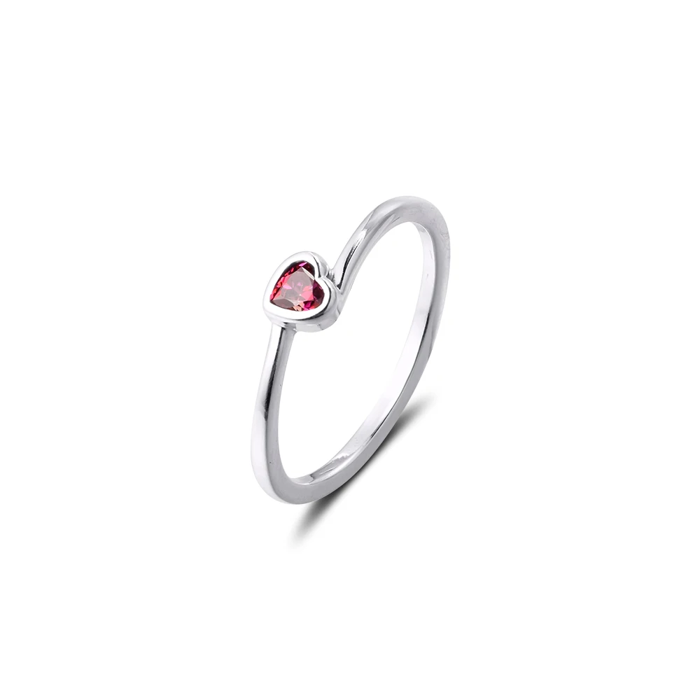 

Red Tilted Heart Solitaire Rings 100% 925 Sterling-Silver-Jewelry Free Shipping
