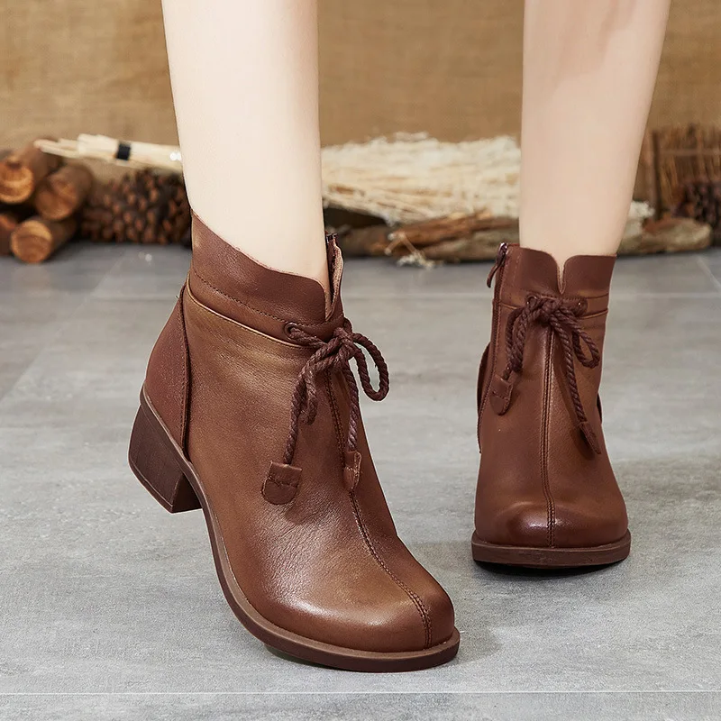

New Boots Women Breathable Chunky Women Ankle Boots Short Style Breathable Platform Boots Round Casual Woman Shoes