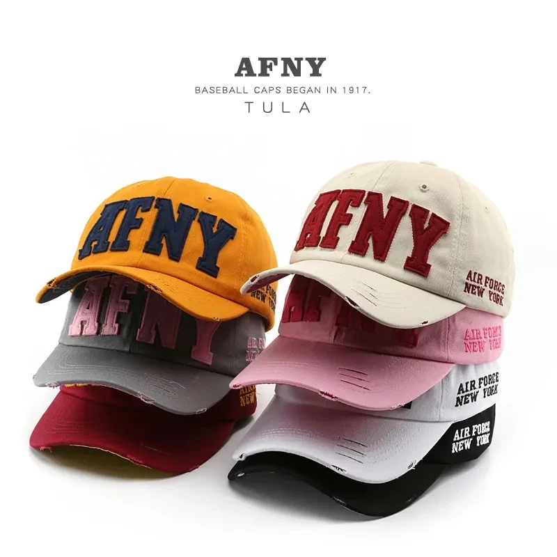 

IL KEPS Women's Cap Woolen AFNY 3D Patch Embroidery Men's Baseball Cap Snapback Hip-Hop Cotton Plain Denim BQM233