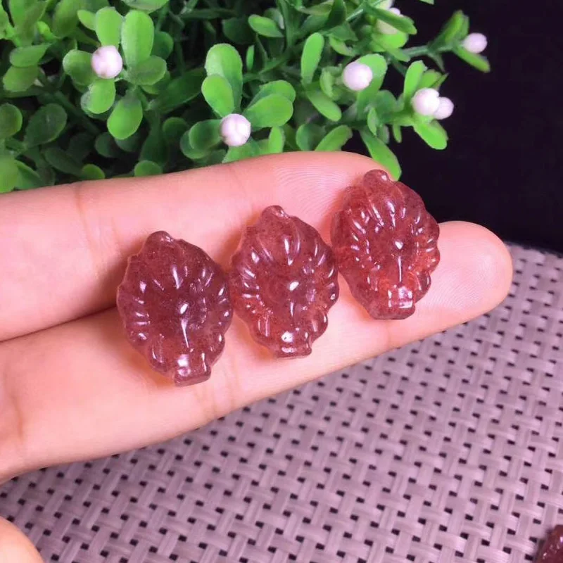Натуральный красивый клубничный Кристалл Камень ручной работы милый с девятью