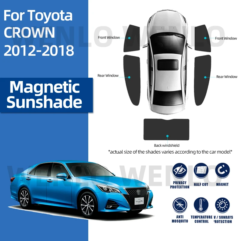 

Занавеска на лобовое стекло для Toyota CROWN 2012-2018, Затемняющая сетка на лобовое стекло, солнцезащитный козырек, магнитный автомобильный солнцез...