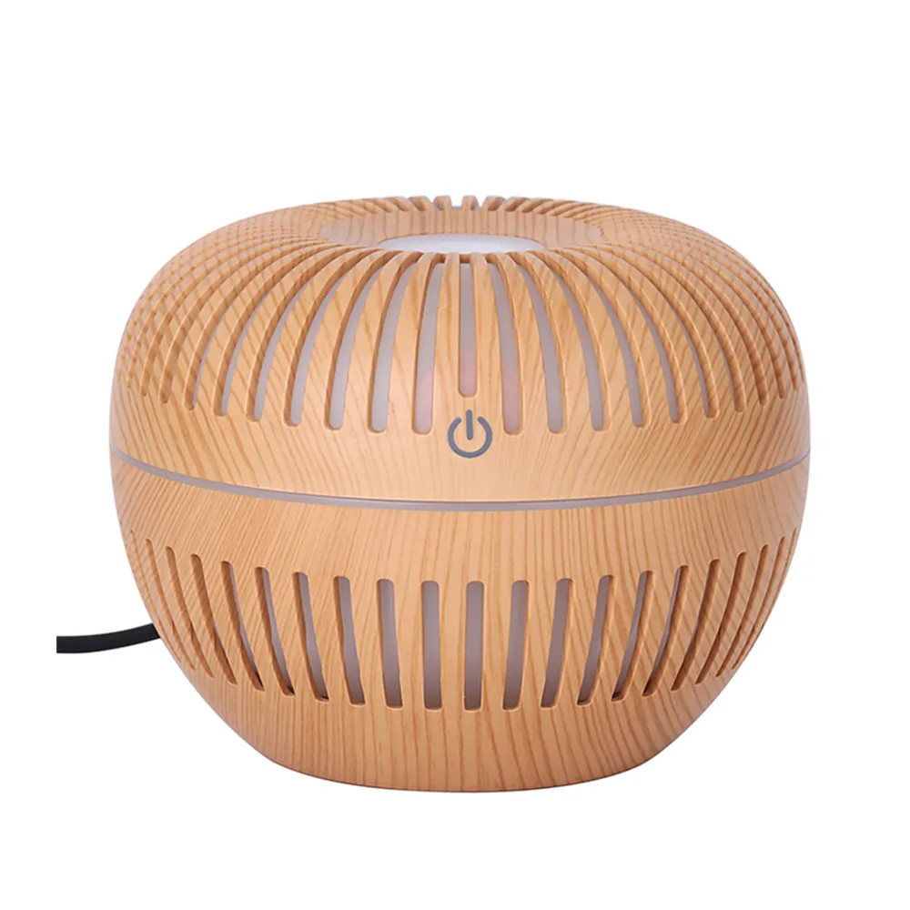 

USB mist maker 130ml wood grain aroma diffuser essential oil diffuser air humidifier household with colorful night light