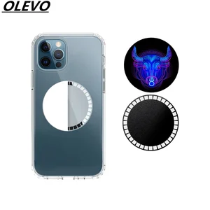 wireless charging mobile phone case magnetic patch for apple xiaomi huawei samsung 12 constellation pattern iron receiver