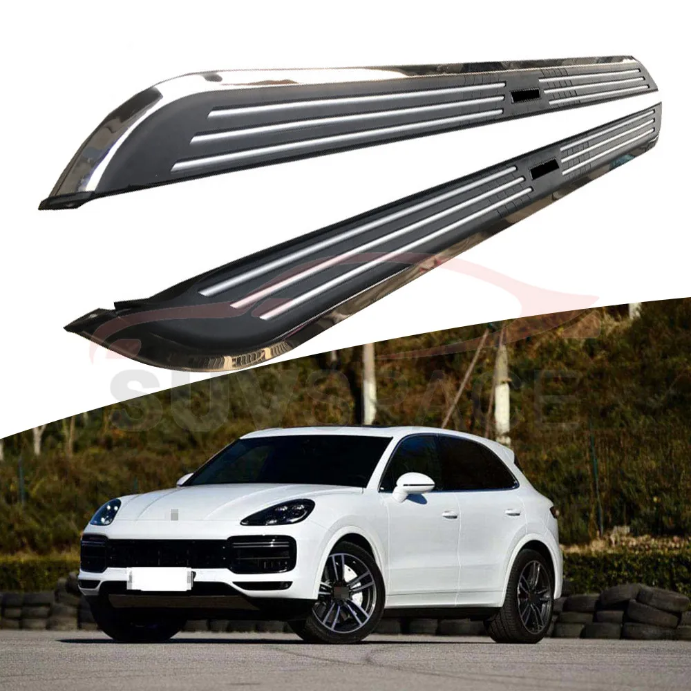 Side step fits for Porsche Cayenne 2011-2018 running board nerf bar 2Pcs left right Aluminium side step side pedal