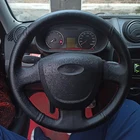 Оригинальный чехол рулевого колеса автомобиля для Lada Granta 2011-2018, Кожаная оплетка для руля, автомобильные аксессуары, сделай сам
