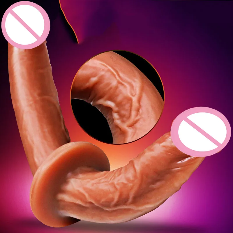 Двойной головкой кожу Реалистический Пенис интимные игрушки для женщин