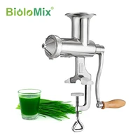 BioloMix 100% Hand Stainless Steel Wheatgrass Manual Juicer Auger Slow Squeezer Vegetables Fruit Citrus Juice Extractor Machine