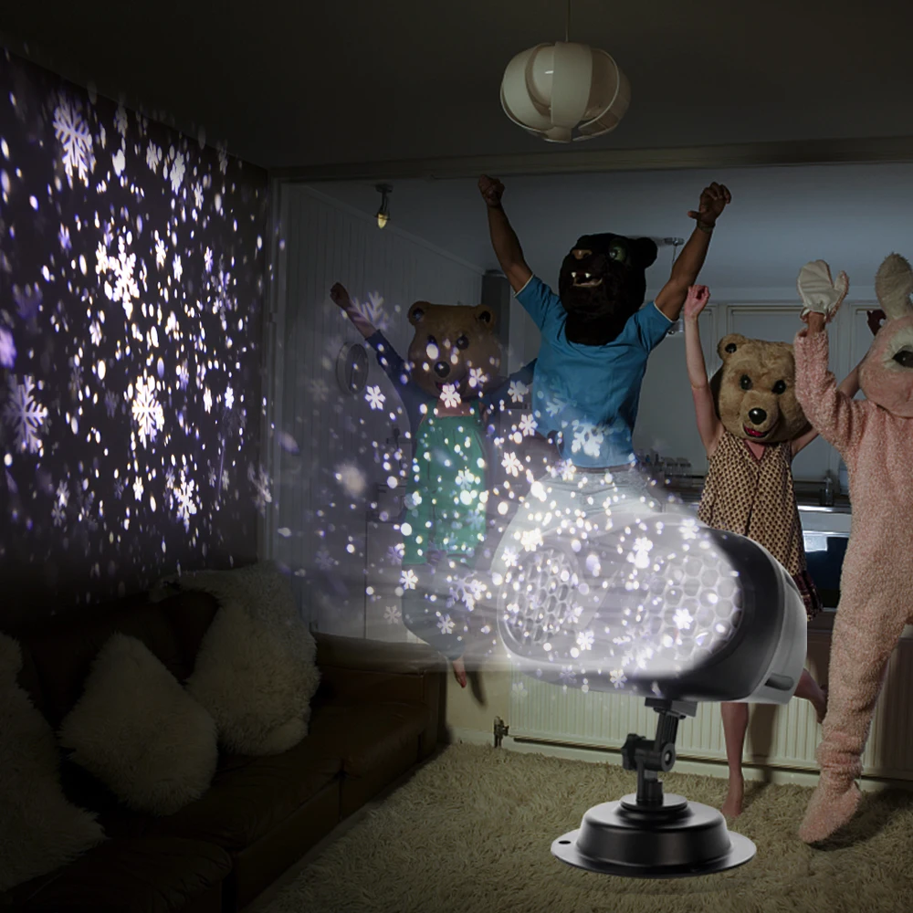 Лампа проектор в виде снежинки с пультом дистанционного управления Двухтрубная