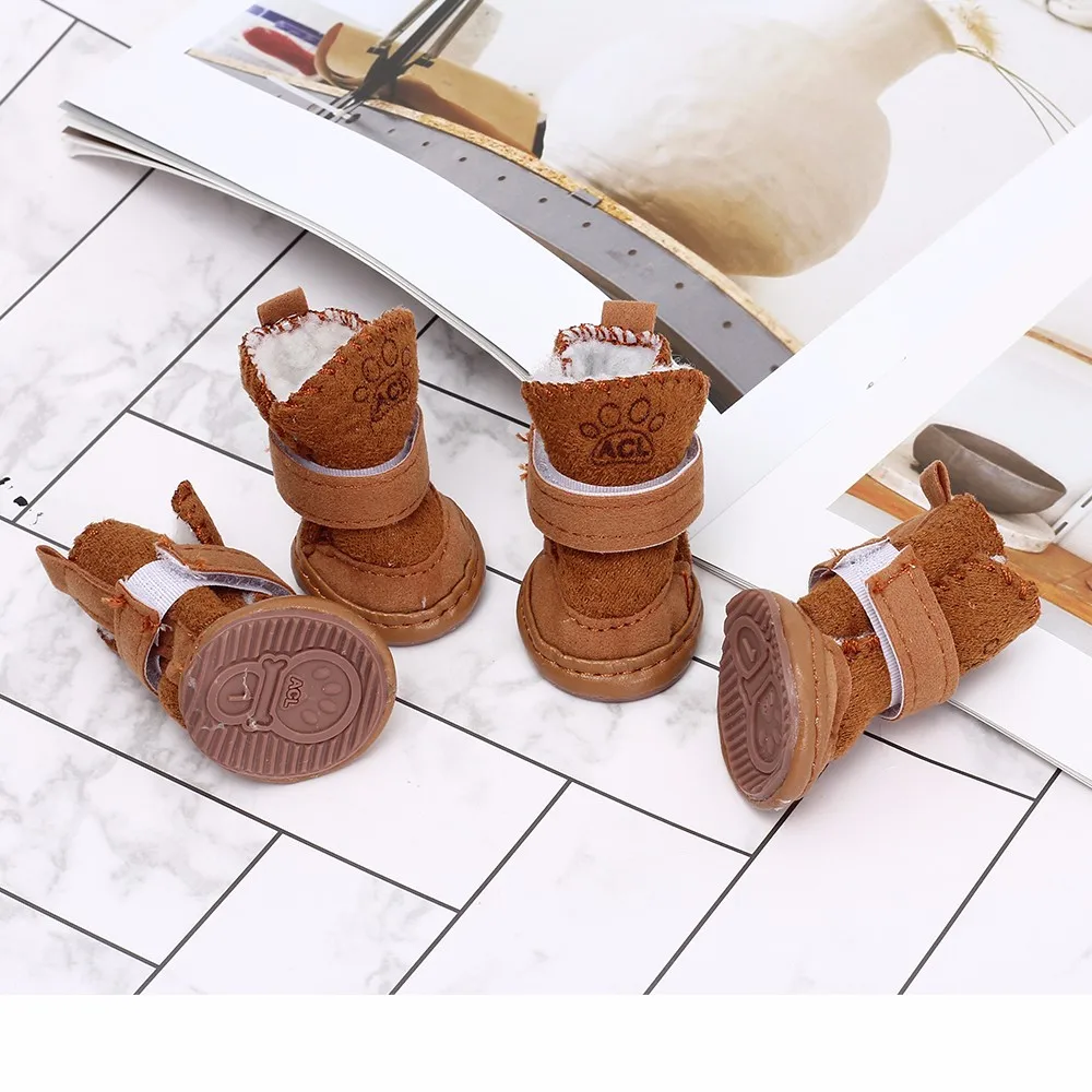 Домашние питомцы собаки зимняя обувь зимние водонепроницаемые ботиночки носки