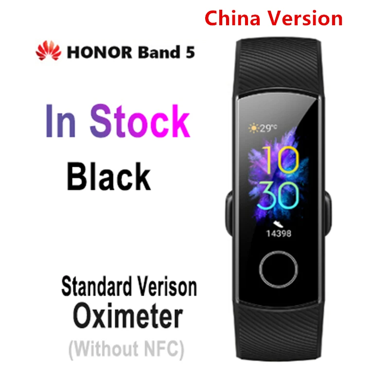 Black Band CN Huawei honor band 5 напульсники AMOLED экран honor умные часы кровяной кислород сердце яж фитнес сон Плавание Спорт трекер - Цвет: Black Band CN