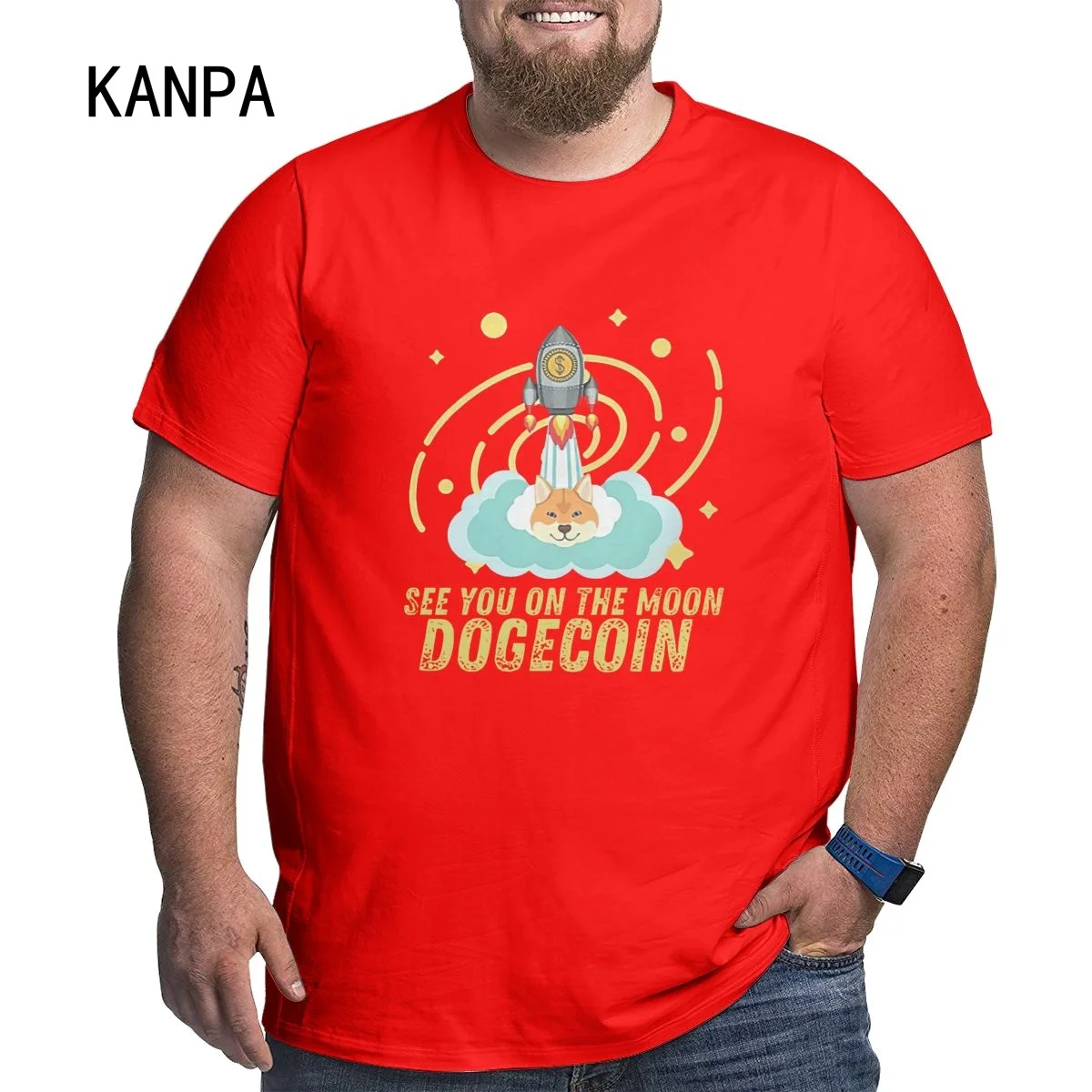 

Дожкойн DOGE видеть вас на THE MOON для мужчин со Размеры d футболки хлопок размера плюс Размеры Топ Футболка для мужчин с коротким рукавом Футбол...