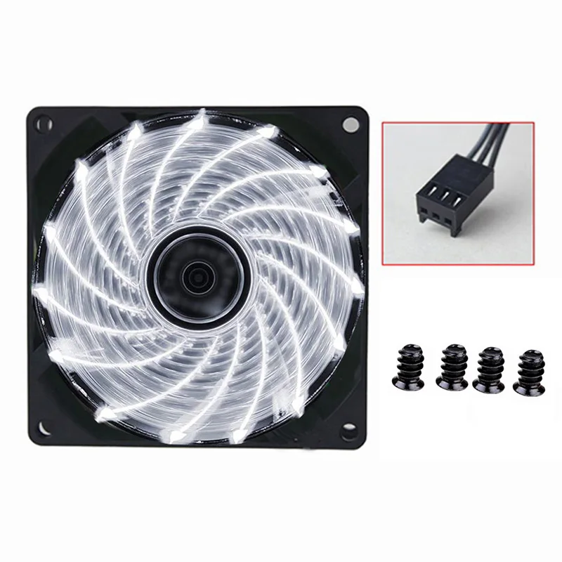 5Pcs Younuon LED Light 92mm 12V 4Pin/3Pin 9225S 92x92x25mm PC Case Cooler Cooling Fan 90mm Computer GPU Cooling Fan