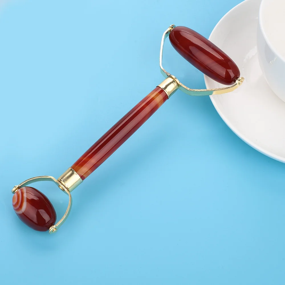 Natural Roller Facelift Anti-Aging Anti Wrinkle Women Agate Jade Face-Lifting Beauty Facial Massager Lifting and firming | Красота и