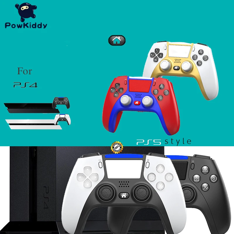 Беспроводной Bluetooth игровой контроллер POWKIDDY для консоли PS4, игры для P5 Style, двойная джойстик с вибрацией для ПК/телефона Android от AliExpress RU&CIS NEW