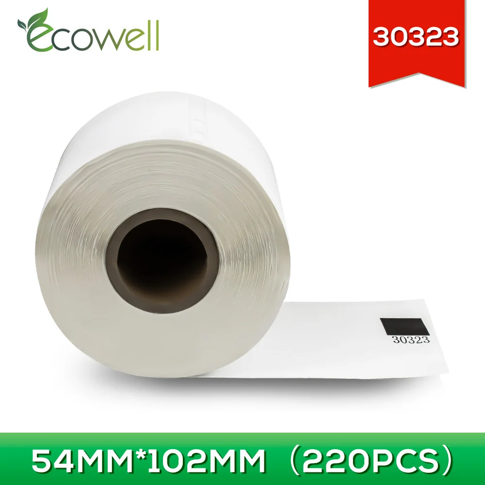 Термобумага Ecowell 30323 для Dymo 54 мм * 102 220 шт. этикеток совместимых с LabelWriter 450 DUO Wireless