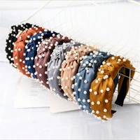 new korean ins net red style european and american nail pearl headband simple knotted headband headwear hair accessories