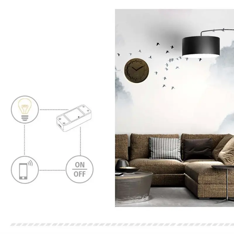 

AC 100-240V 10A Smart Bluetooth APP Remote Control ON/OF Wireless Switch Controller for LED Light Fan Smartphones