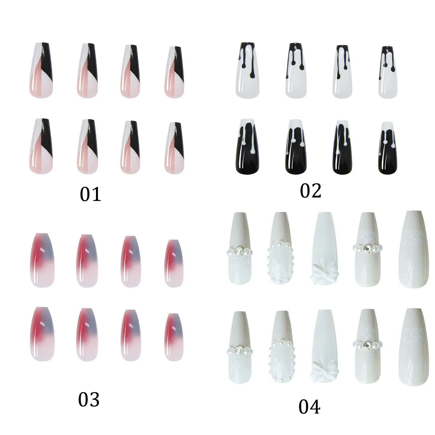24 шт./коробка накладные ногти с полным покрытием | Красота и здоровье