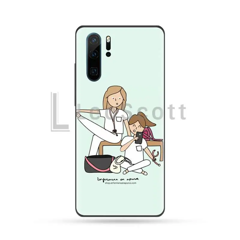 

Spain Cartoon Medicine Doctor Nurse Phone Case For Huawei P9 P10 P20 P30 Pro Lite smart Mate 10 Lite 20 Y5 Y6 Y7 2018 2019