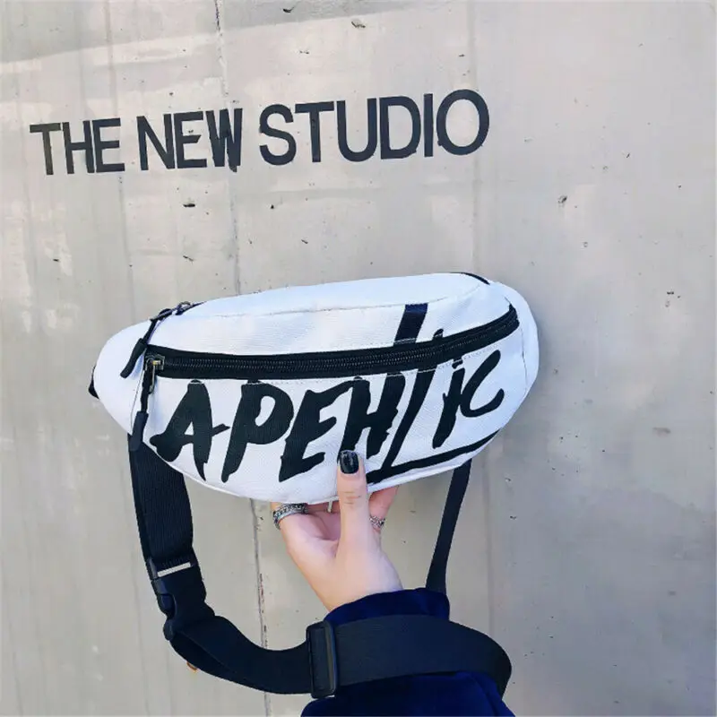 Поясная сумка для мужчин и женщин повседневная нагрудная с надписью нейлоновые