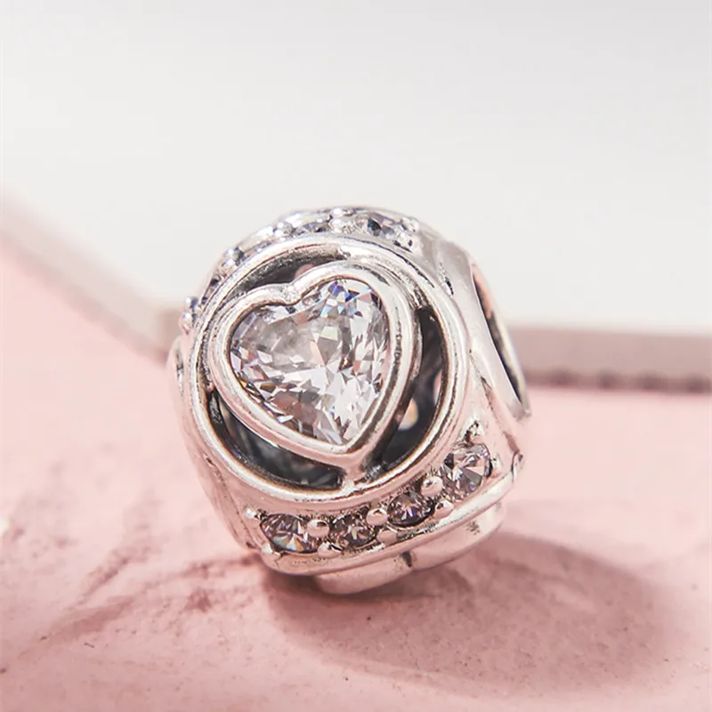 2019 New Winter Elevated Heart Charm 925 Sterling Silver Charms Beads Fit Bracelets Necklaces DIY Women Christmas Gift Jewelry | Украшения